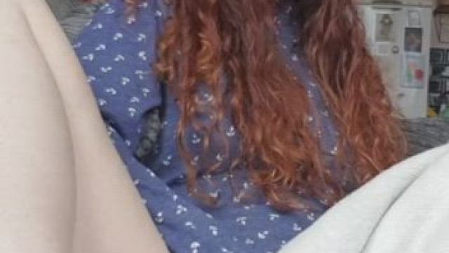 Cute freckle redhead playing with herself