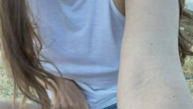 Flashing my pussy on a hill top