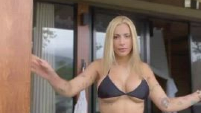 Since this bikini top is not covering much, Lets go topless!