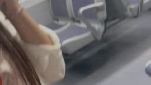 Public blowjob in the train