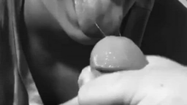 2nd load of the day. Black and white cumshot
