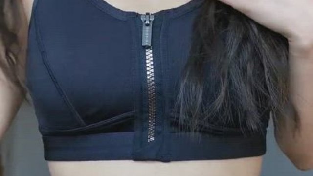 The closer I get to unzipping my top, the harder your dick will get