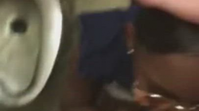 Public bj and cumming on her black tits