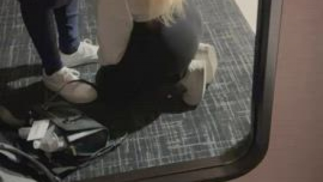 Gets on her knees when I tell her to while her bf in class