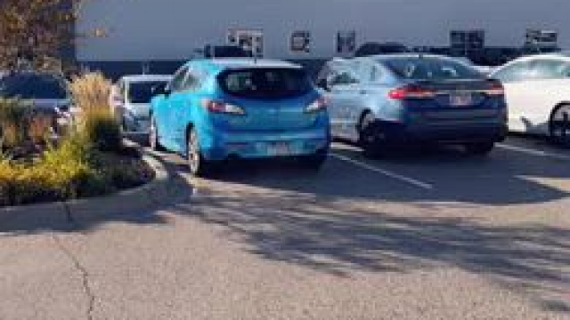 Parking lot tits waiting for Uber