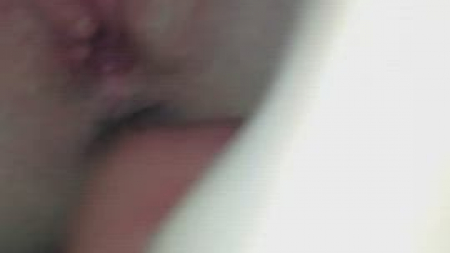 Amateur strokes herself with a hard cock