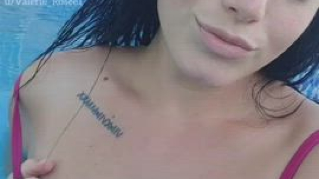 The neighbors always come out when I'm swimming