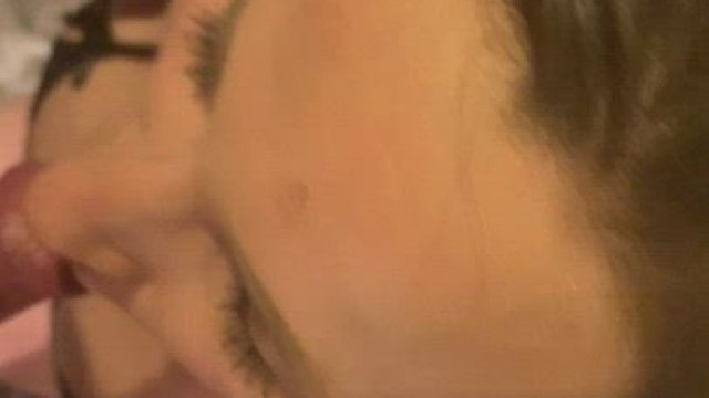 I finished him in my mouth and showed him the cum before I swallowed all of this