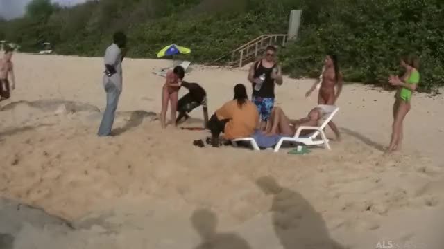 Getting eaten out on the beach