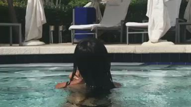 Walking out of the pool