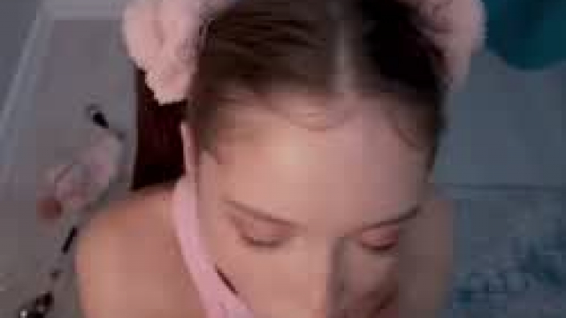 She sucks she swallows