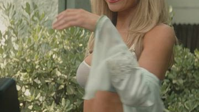 Lily James - pre-boob job plot in 'Pam and Tommy'