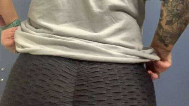 Panty peel in the bathroom at work