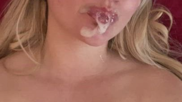 Good bimbos practice blowing bubbles with cum!