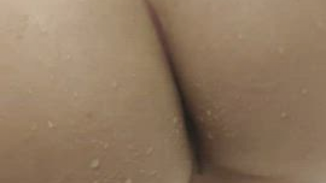 This is just one of three orgasms my tight Japanese pussy had while taking a sho