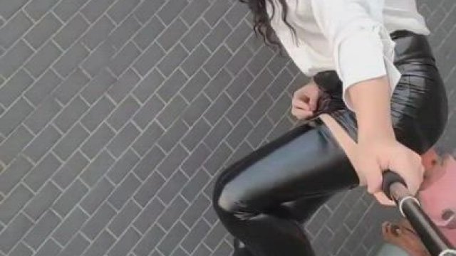 Shiny heels, stockings and skirt - @YQ_yingqi