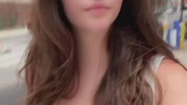 Marie walking in a dress