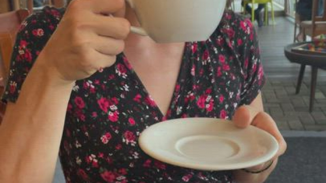 Good Coffee puts me in a Very Good Mood at this Crowded Cafe [GIF]