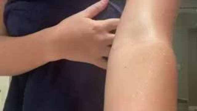 Taking towel after taking bath