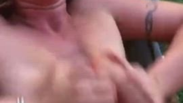 Big tits doing the job