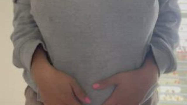 I hope you like what this shy girl has hidden under her sweatshirt