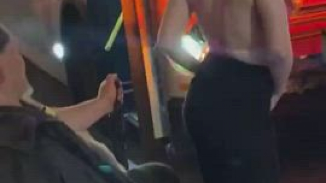 She's tweaking in front a random guy