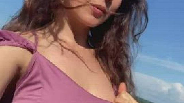 No panties hiking [gif]