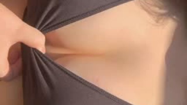 Time to set my big tits free from my sports bra 