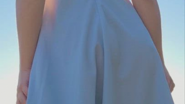 Windy days are nice when you are bare underneath [gif]