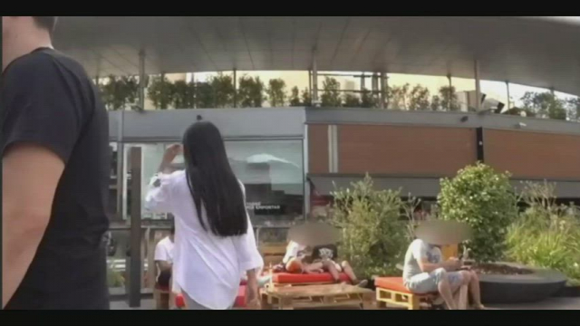 Lovely Asian is daring and strips naked in public