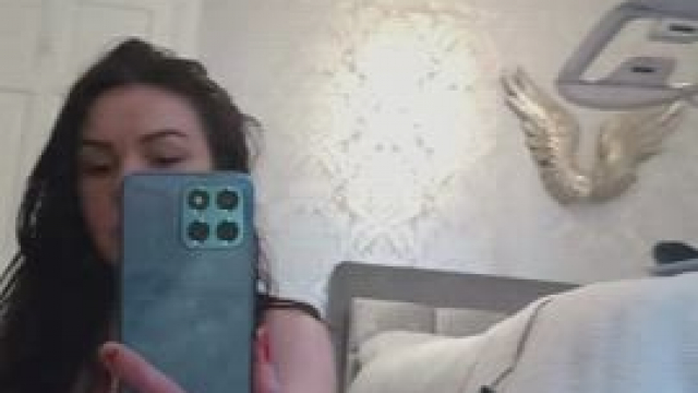 playing with my pussy, red lingerie turns me on