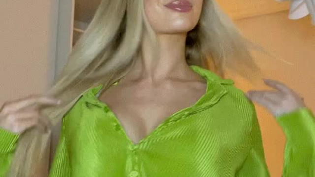 what gets your attention more, my boobs or my top?