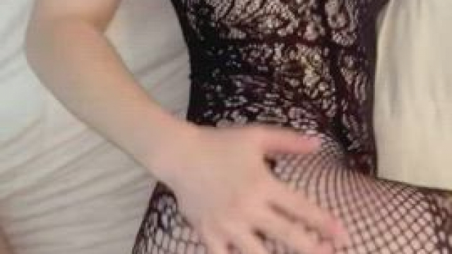 Checking out his handiwork after cumming in me