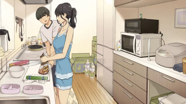 The morning when I help my girlfriend to make lunch