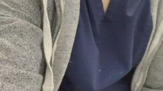 pulling down my scrub pants