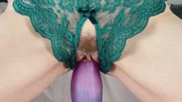 a dildo in my pussy and two fingers in my ass