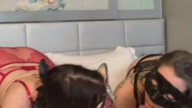 Sharing a cock and then sharing a kiss