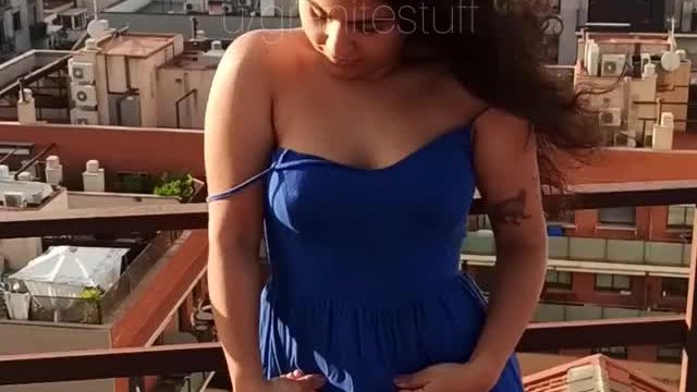 Golden hour in my new terrace deserved a titty flash :)