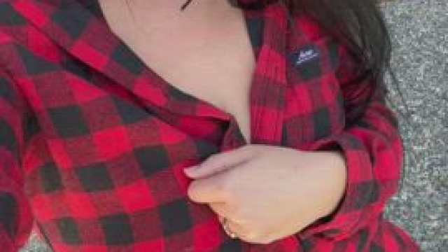 Happy to have my tits out, slightly embarrassed because my neighbor watched.