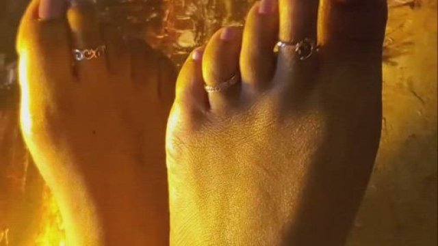 Showing off my new toe jewelry