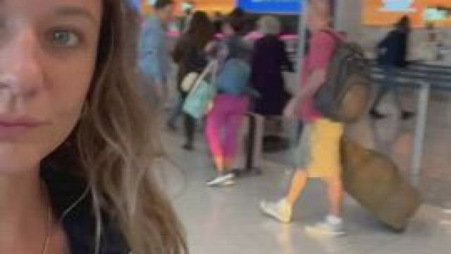 Ready to take flight with my tits out at the airport