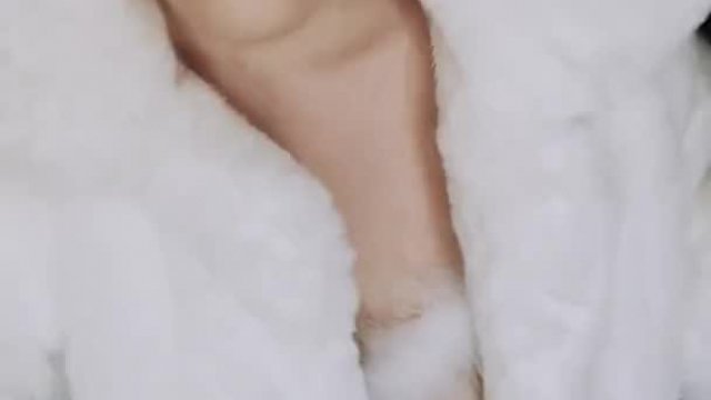 Very Busty Ms. Claus Teasing In Her Fur Coat And Christmas Lingerie