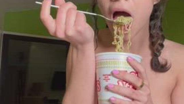 Naked Eating Noodles