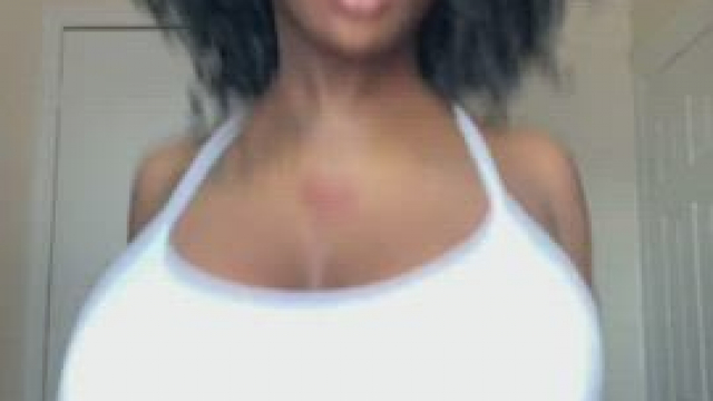 White top w big tits goes hard