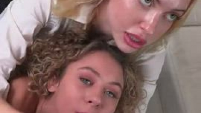 Helping him give her friend a facial