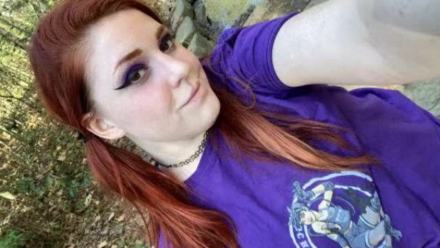 Public titty drop before I saw someone coming down the trail... [GIF]