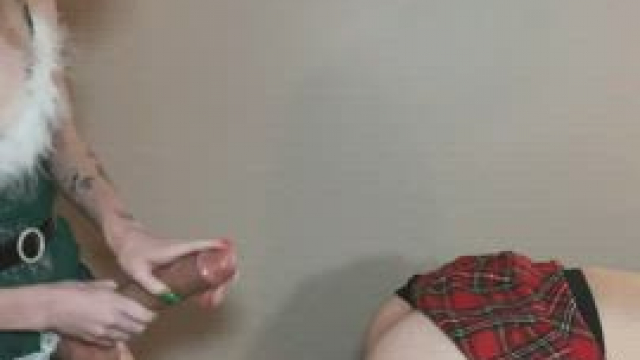 Little elf testing her new toy