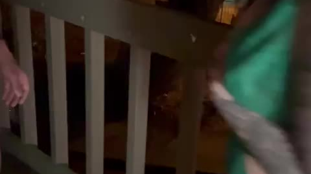 I sucked my husbands friends cock on our balcony