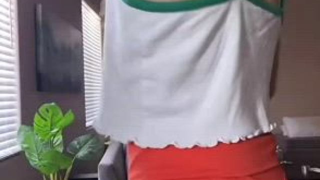 Earlier today. Her nip slipped out.