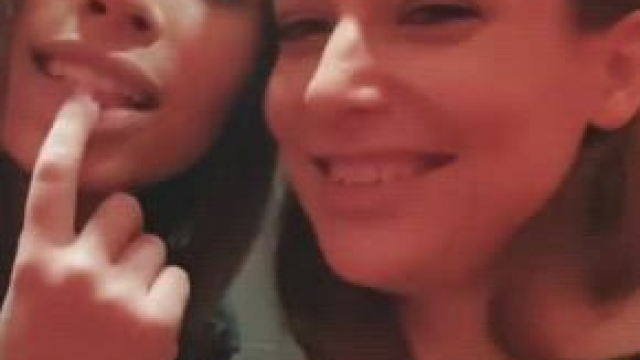 Talia Mint and BabyNicols kissing on changing room